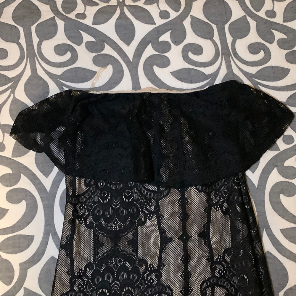 Size small black mesh dress with nude underneath